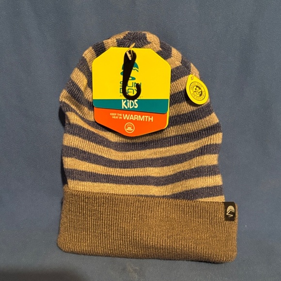 sun day afternoon Other - Kids Striped Knit Beanie - Blue & Tan by Quiksilver